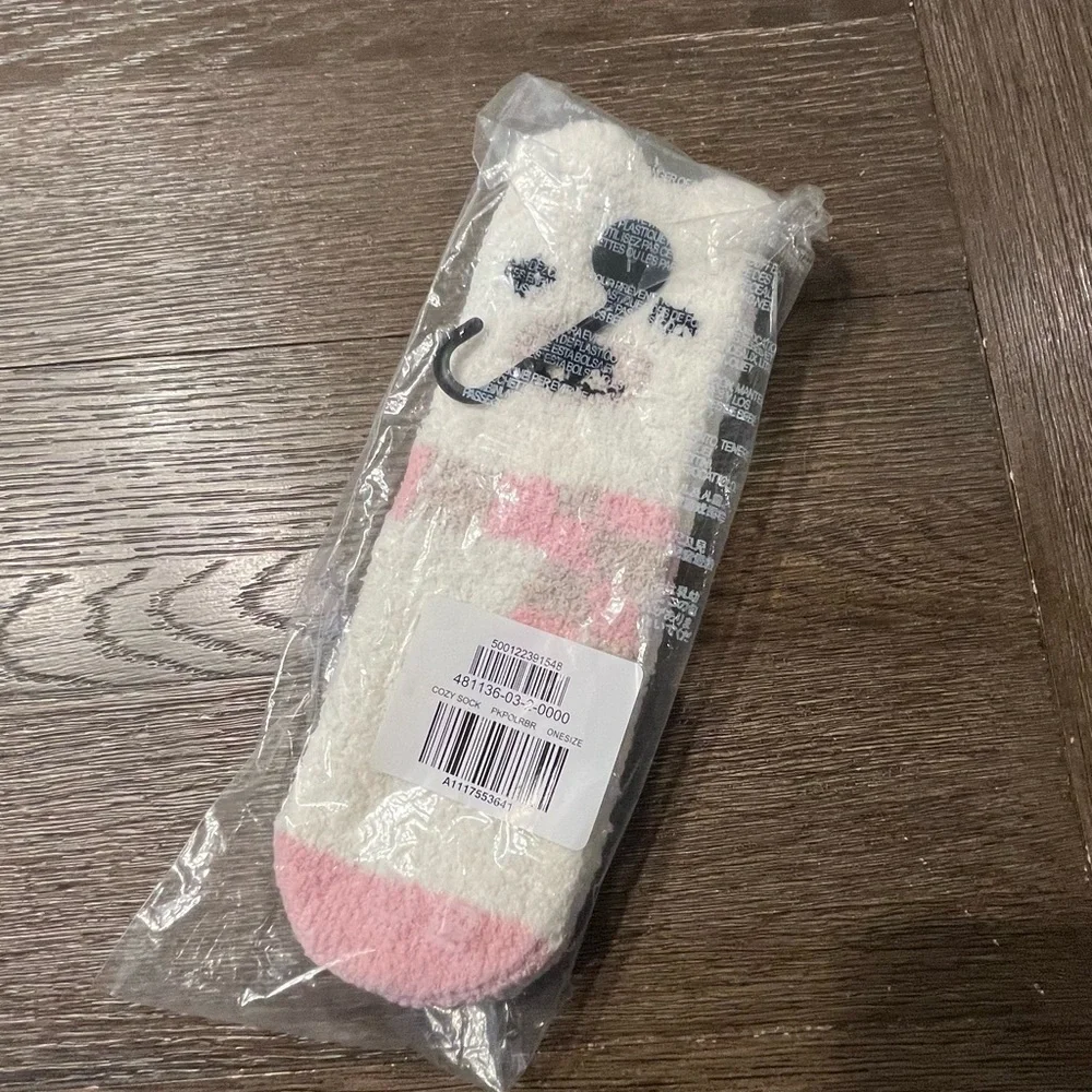 Old Navy Cozy White and Pink Socks